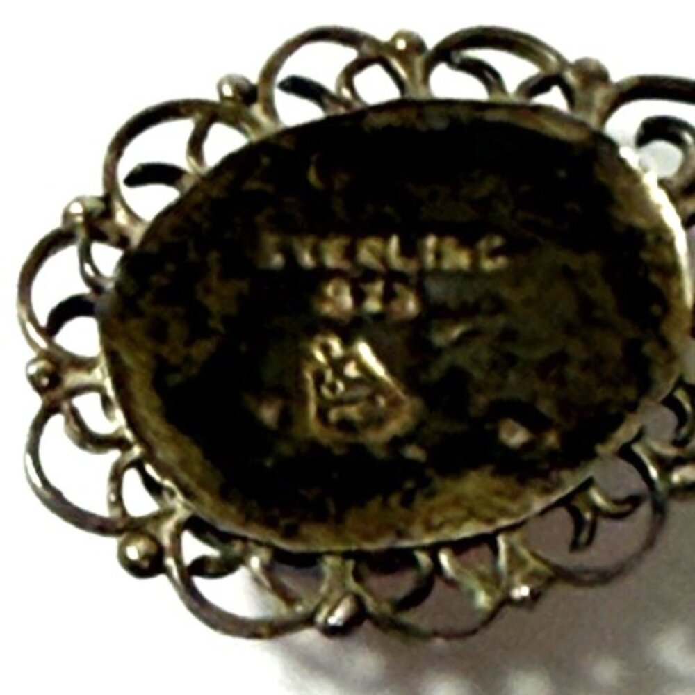 Vintage sterling silver Czech glass harlequin opal 16"  necklace and two earring - Picture 3 of 8